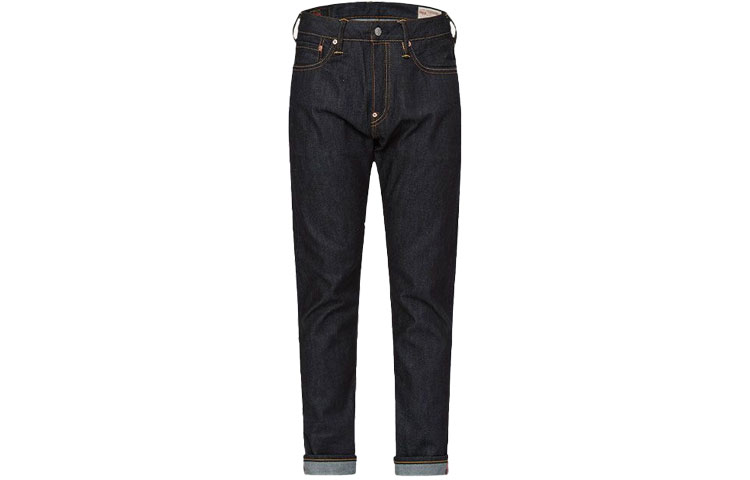 Lookbook 에비수 SS21 슬림 핏 갈매기 프린트 진 데님 블루. 2ESBSM1JE11017