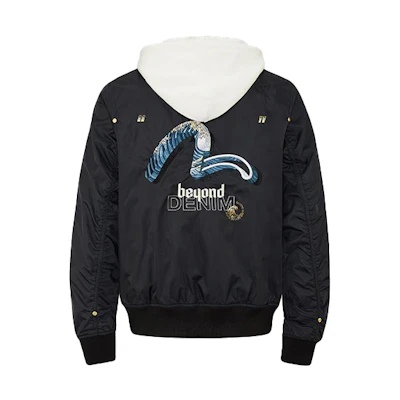 EVISU SS21 Nami Seagull Embroidered Jacket Black . 2ESGNM1JK738XX