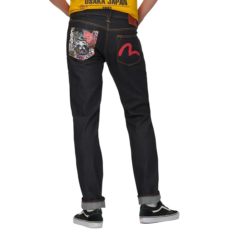 Purchase EVISU SS21 Celana Jeans Hitam Motif Printed Denim 2ESHTM1JE11510