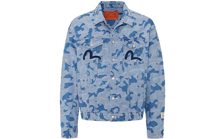 EVISU SS21 Seagull Embroidered Camo Denim Jacket Blue  Fashion. 2ESHTM1DJ709LF 圖 2