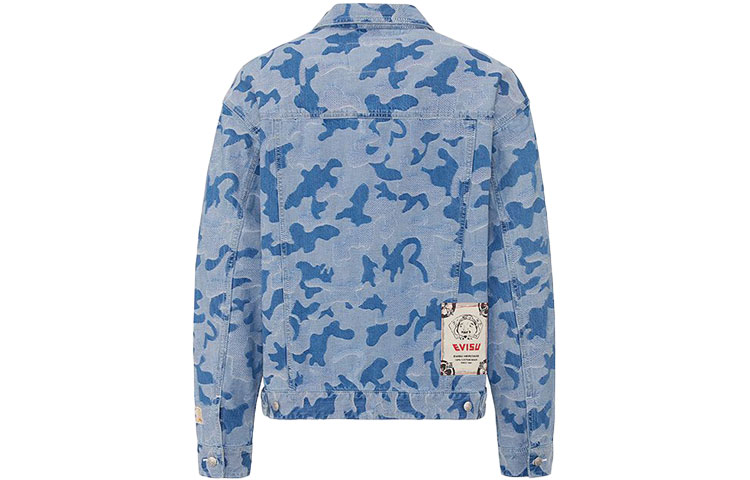 EVISU SS21 Seagull Embroidered Camo Denim Jacket Blue  Fashion. 2ESHTM1DJ709LF 圖 3
