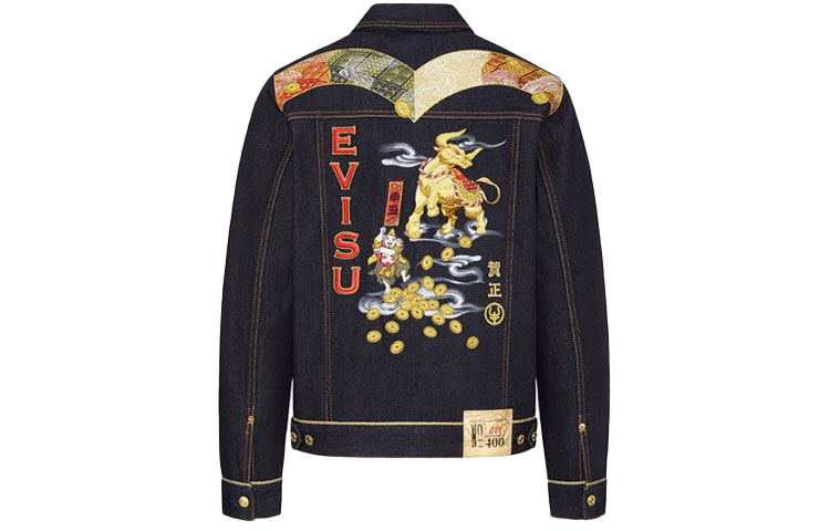EVISU SS21 Year of the Ox Limited Denim Jacket  Denim Blue 2ESHTM1DJ799XX