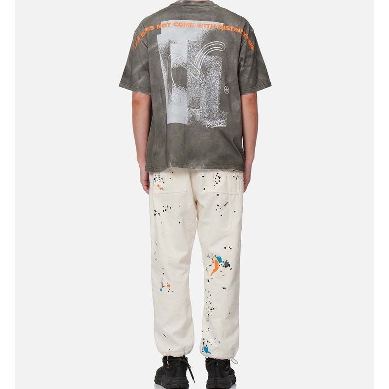 EVISU SS22  Beige Denim Joggers with Solid Color Paint Splatter Design 2ESGNM2JE131FFCP 圖 5