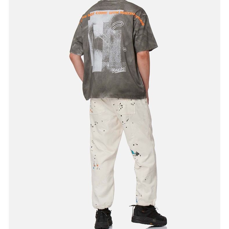 EVISU SS22  Beige Denim Joggers with Solid Color Paint Splatter Design 2ESGNM2JE131FFCP 圖 7