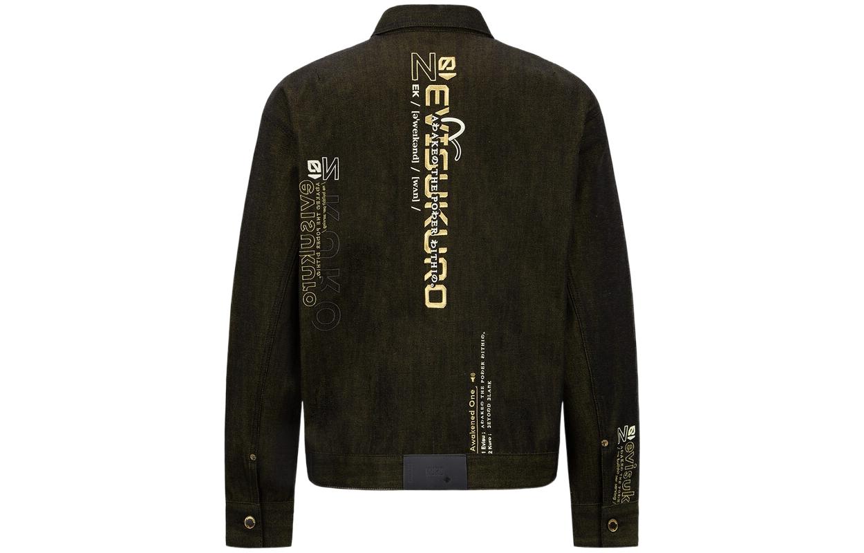 EVISU SS22  Black Denim Jacket with Seagull Logo and Embroidered Lettering. 2ESGNM2DJ732LFCT 圖 3