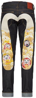 EVISU SS22 Jeans Azules Tapered de Denim con Diseño Daruma Big M. 2ESADM2JE91817CT Order EVISU SS22 Jeans Azules Tapered de Denim con Diseño Daruma Big M. 2ESADM2JE91817CT