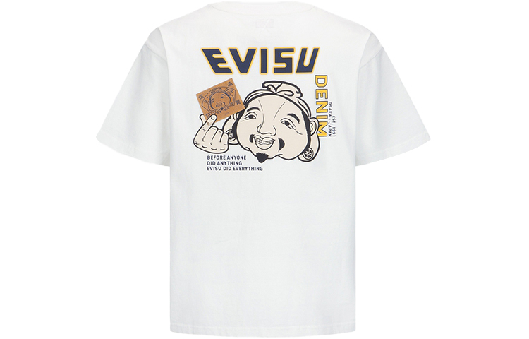 Cheap EVISU SS22 Camiseta de Manga Corta con Estampado de Buda 2ESHTM2TS536RXCT