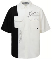 EVISU SS22 Colorblock Short Sleeve Shirt with Logo Print and Embroidery. 2ESGNM2SS291OSCT EVISU SS22 Colorblock Short Sleeve Shirt with Logo Print and Embroidery. 2ESGNM2SS291OSCT