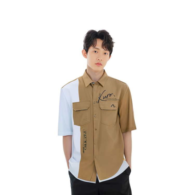 Sizing EVISU SS22 配色短袖襯衫附刺繡及Logo印花設計 2ESGNM2SS291OSCT