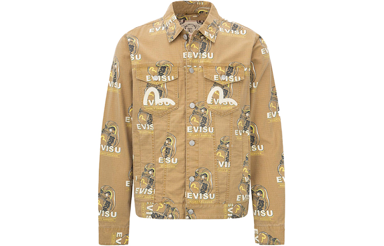 EVISU SS22  Daruma Letter Print Jacket Khaki Color 2ESHTM2JK714XXCT