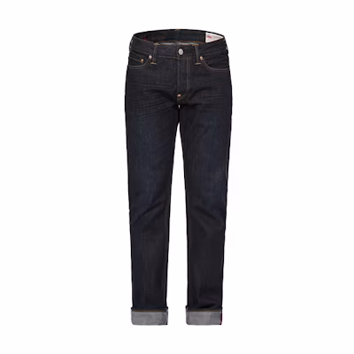 EVISU SS22 Denim Jeans with Small Seagull Patch in Blue. 2ESADM2JE14210CT