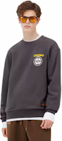 Shop EVISU SS22 Floral Logo Print Long Sleeve Pullover Sweatshirt Dark Grey. 2ESEPM2SW442XXCT