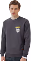 Details for EVISU SS22 Floral Logo Print Long Sleeve Pullover Sweatshirt Dark Grey. 2ESEPM2SW442XXCT