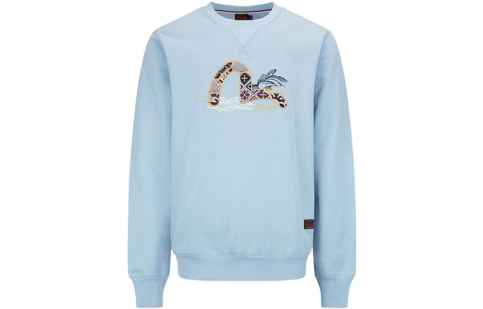 EVISU SS22  Jacquard Seagull Patch Crewneck Pullover Sweatshirt. 2ESHTM2SW343XXCT