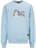 Order EVISU SS22 Jacquard Seagull Patch Crewneck Pullover Sweatshirt. 2ESHTM2SW343XXCT