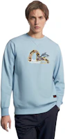 Shop EVISU SS22 Jacquard Seagull Patch Crewneck Pullover Sweatshirt. 2ESHTM2SW343XXCT