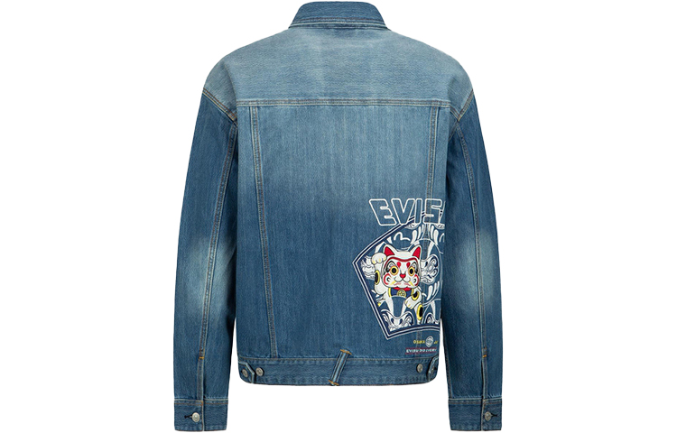 EVISU SS22  Lucky Cat & Daruma Denim Jacket in Blue. 2ESHTM2DJ713LFCP 圖 3