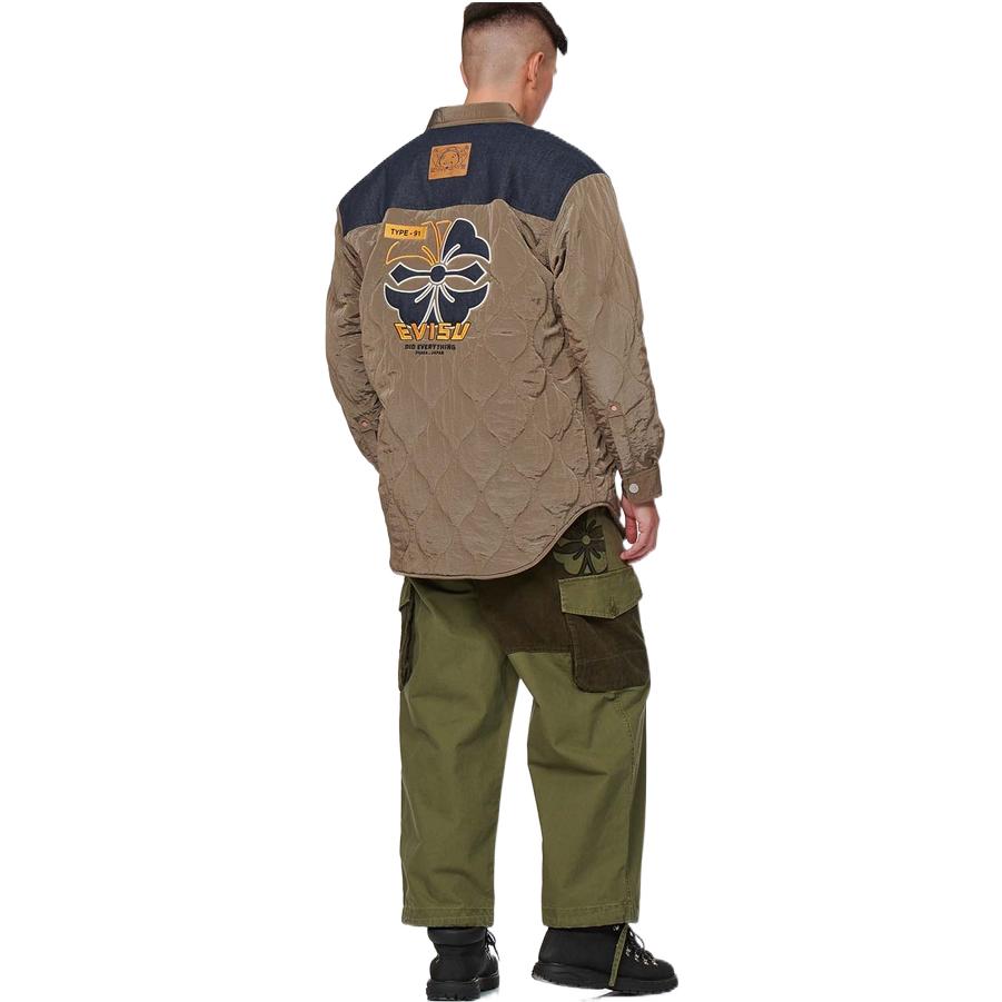EVISU SS22  Patchwork Quilted Jacket Khaki Color 2EAHTM1JK749LFNQ 圖 4