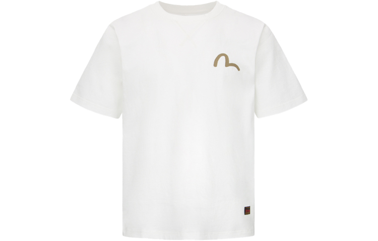 Shop EVISU SS22 Camiseta Manga Corta Cuello Redondo con Estampado de Gaviota. 0ELBSM0TS540XXCT