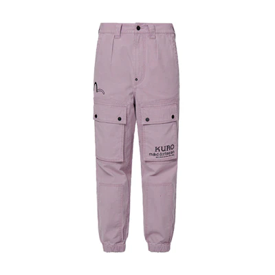 EVISU SS22 Purple Embroidered Jogger Pants with Brocade Pattern. 2ESGNM2JO184FFCT