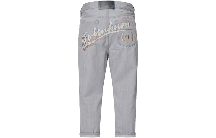 EVISU SS22  Seagull Logo Embroidered Cropped Jeans - Light Grey. 2ESGNM2JE12427CT 圖 2