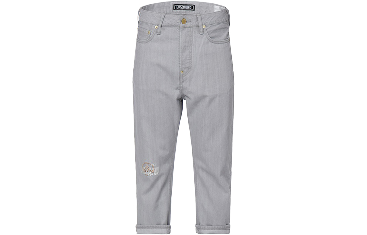 EVISU SS22  Seagull Logo Embroidered Cropped Jeans - Light Grey. 2ESGNM2JE12427CT 圖 3