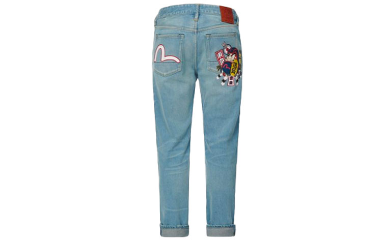 EVISU SS22  Slim Fit Jeans Daruma Bonsai Print Blue Denim Pants 2ESHTM2JE10517 圖 3