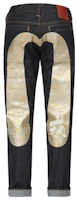 EVISU SS22 Slim Fit Jeans with Gold 'M' Grain Pattern - Denim Blue 2ESHTM2JE90317CT EVISU SS22 Slim Fit Jeans with Gold 'M' Grain Pattern - Denim Blue 2ESHTM2JE90317CT