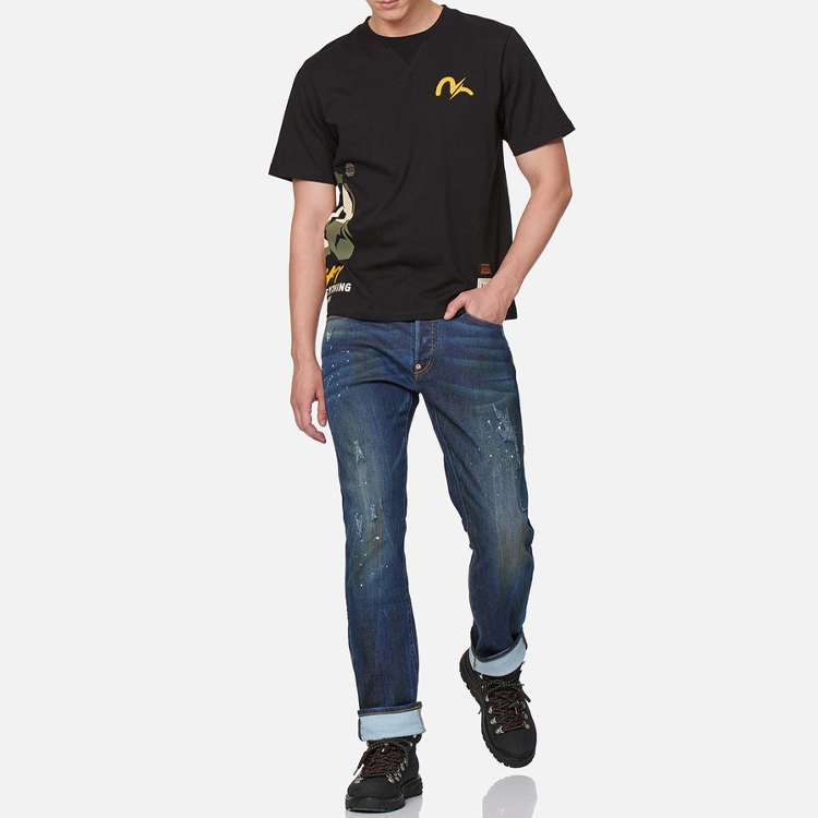 EVISU SS22  Slim Fit Seagull Print Washed Denim Jeans Blue 2EAHTM1JE27710CS 圖 5
