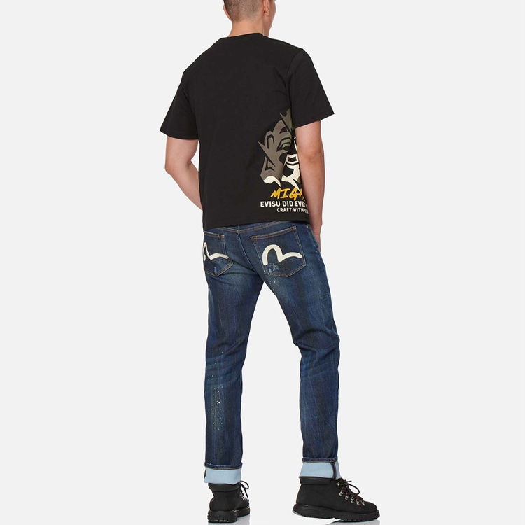 EVISU SS22  Slim Fit Seagull Print Washed Denim Jeans Blue 2EAHTM1JE27710CS 圖 6