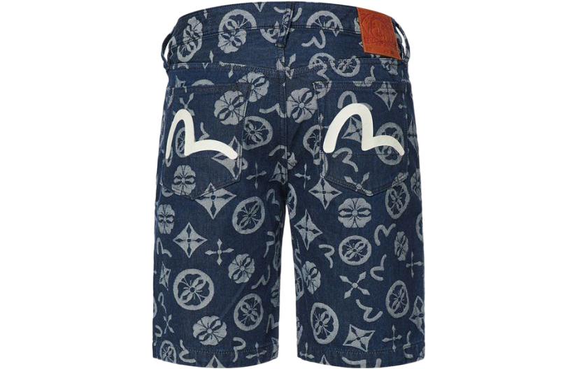 Lookbook EVISU SS22 オールオーバーロゴ ジャカード デニムショーツ デニムブルー. 2ESHTM2DS211XXCT