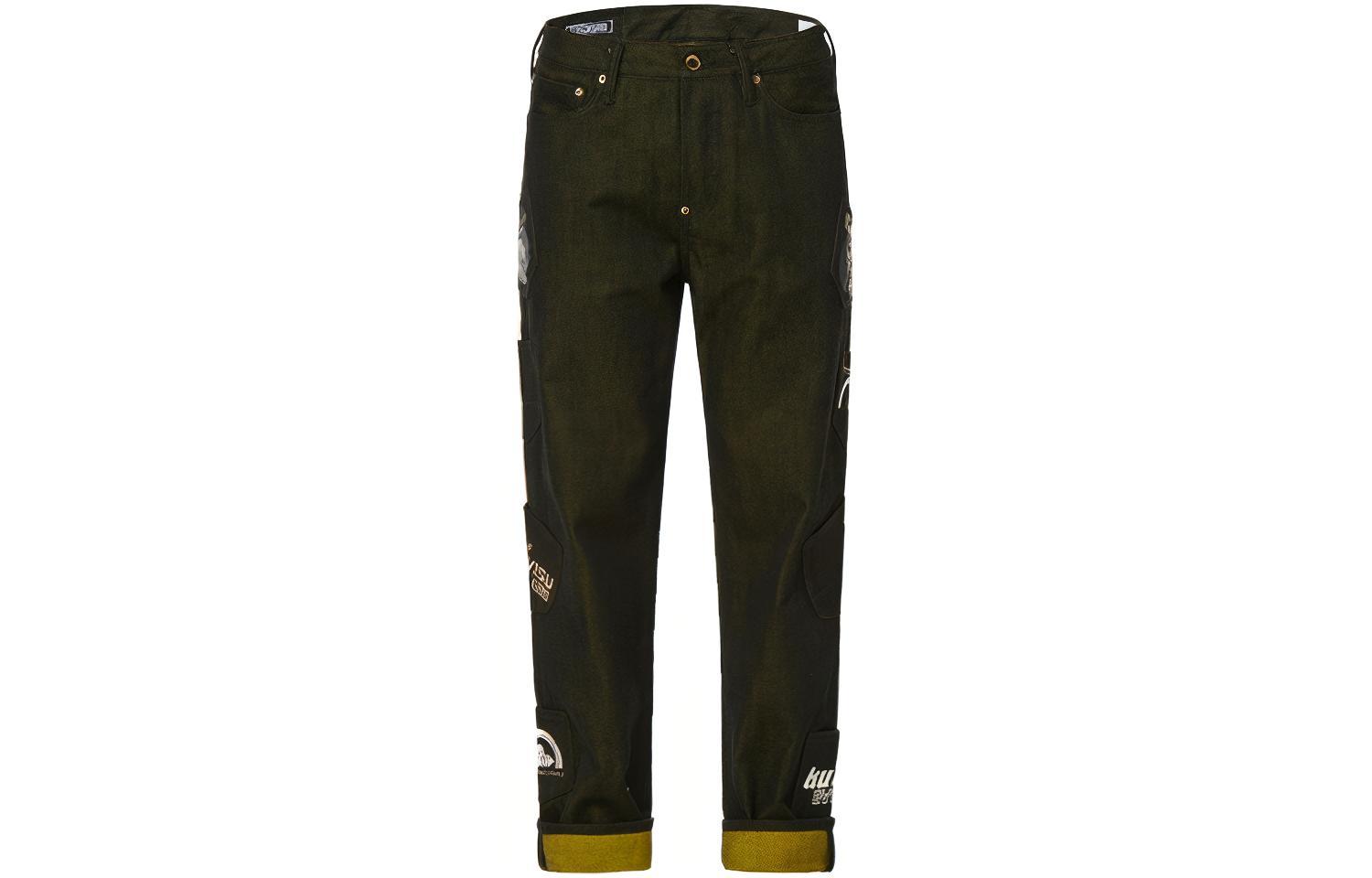 EVISU SS22 Black Seagull Monogram Multi-Pocket Denim Jeans for Men. 2ESGNM2JE126FFCT 圖 2