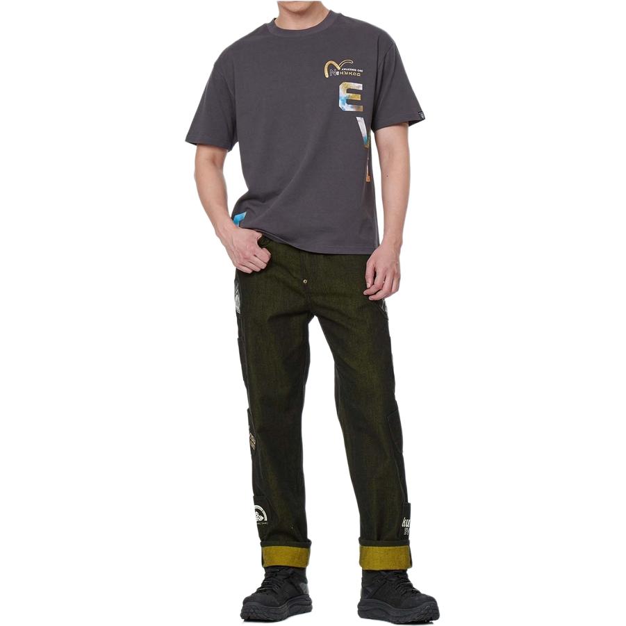 EVISU SS22 Black Seagull Monogram Multi-Pocket Denim Jeans for Men. 2ESGNM2JE126FFCT 圖 5