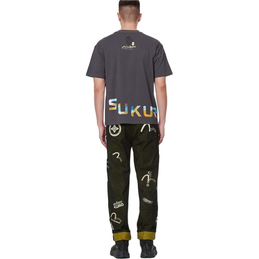 EVISU SS22 Black Seagull Monogram Multi-Pocket Denim Jeans for Men. 2ESGNM2JE126FFCT 圖 6