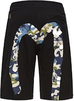 EVISU SS22 Buddha Camo Big M Print Shorts Black Fashion Shorts 2ESADM2ST401XXCT EVISU SS22 Buddha Camo Big M Print Shorts Black Fashion Shorts 2ESADM2ST401XXCT
