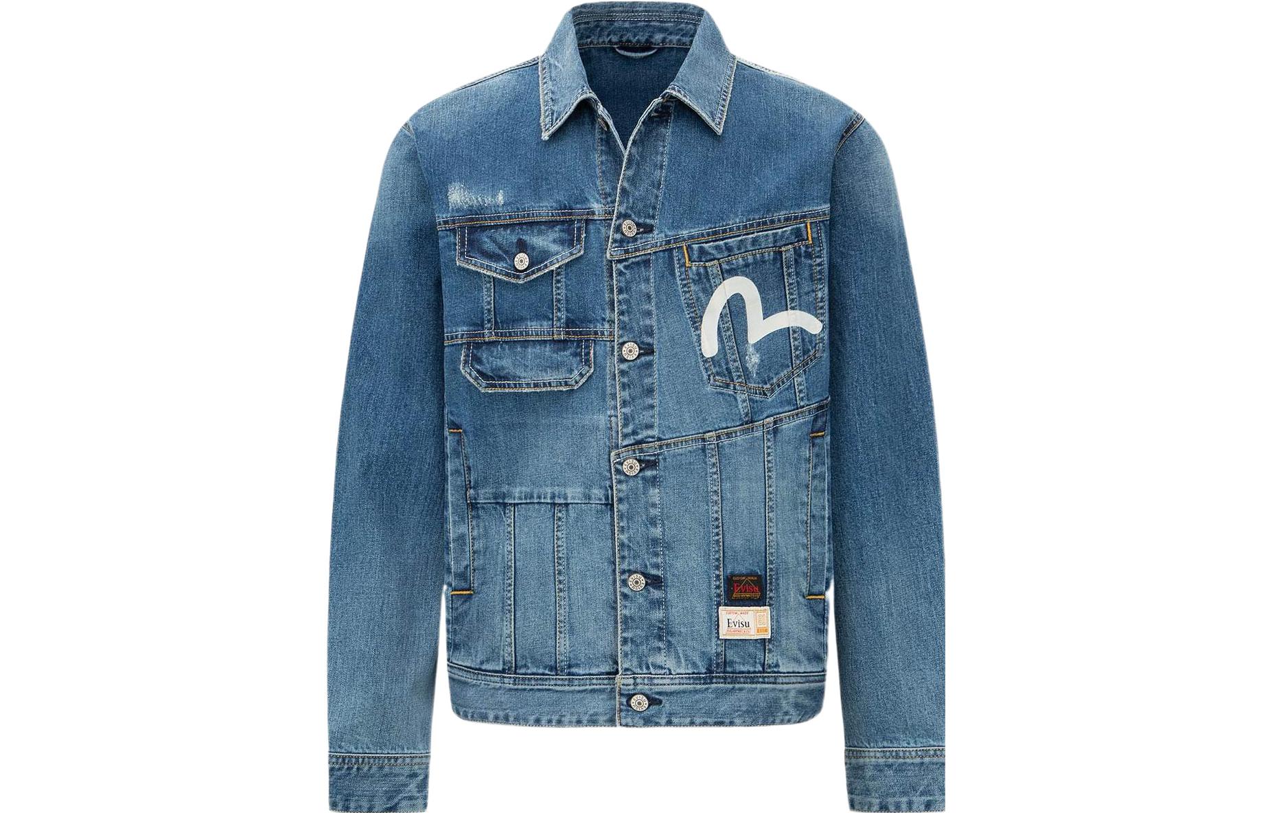 EVISU SS22 Deconstructed Floral Denim Jacket  Denim Blue. 2ESHTM2DJ716XXCS 圖 2