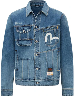 EVISU SS22 Jaket Denim Bunga Deconstructed Biru Denim. 2ESHTM2DJ716XXCS Order EVISU SS22 Jaket Denim Bunga Deconstructed Biru Denim. 2ESHTM2DJ716XXCS