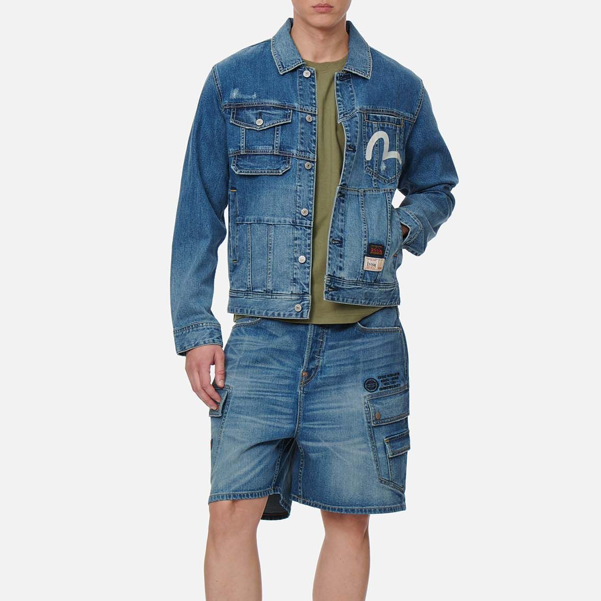 EVISU SS22 Deconstructed Floral Denim Jacket  Denim Blue. 2ESHTM2DJ716XXCS 圖 6