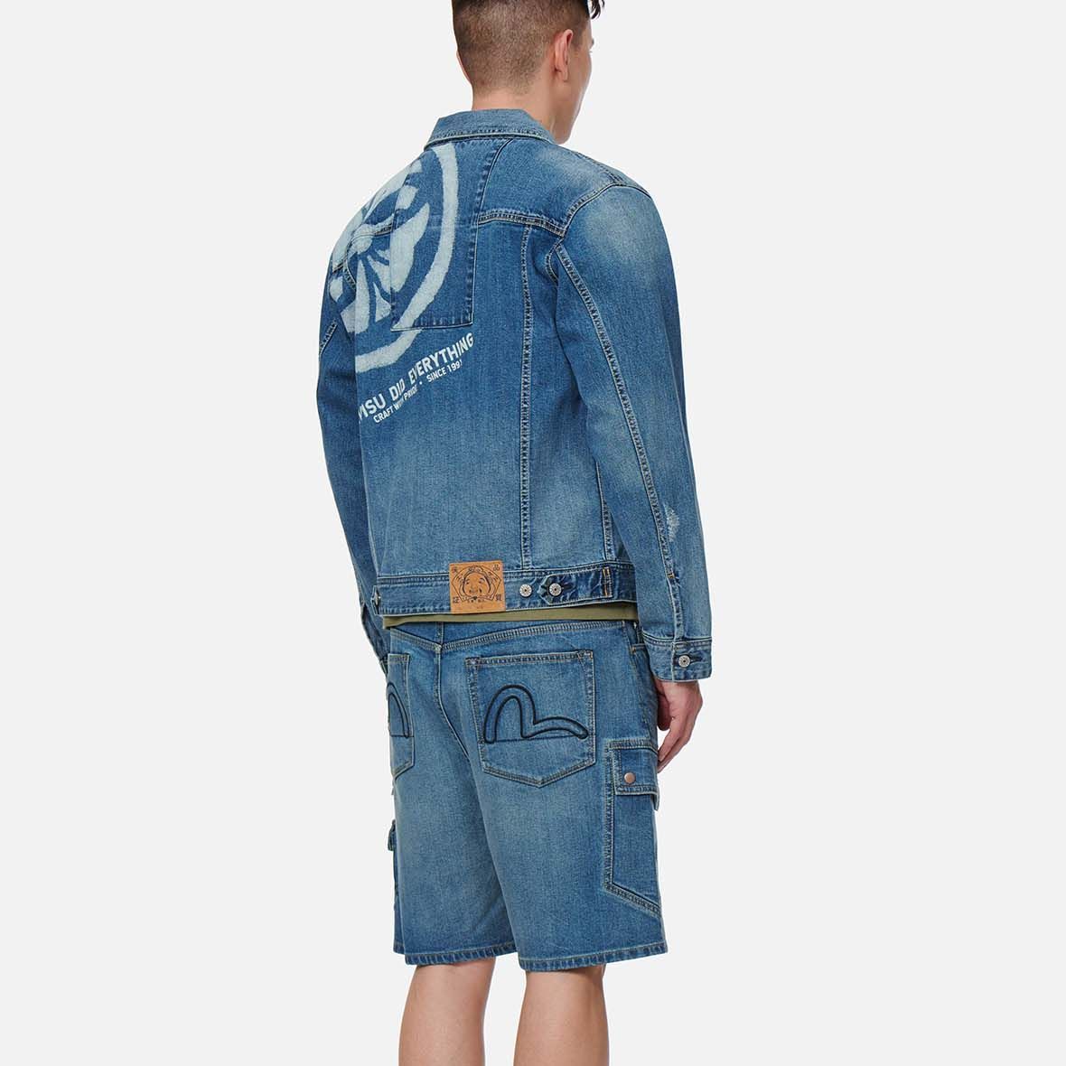 EVISU SS22 Deconstructed Floral Denim Jacket  Denim Blue. 2ESHTM2DJ716XXCS 圖 7