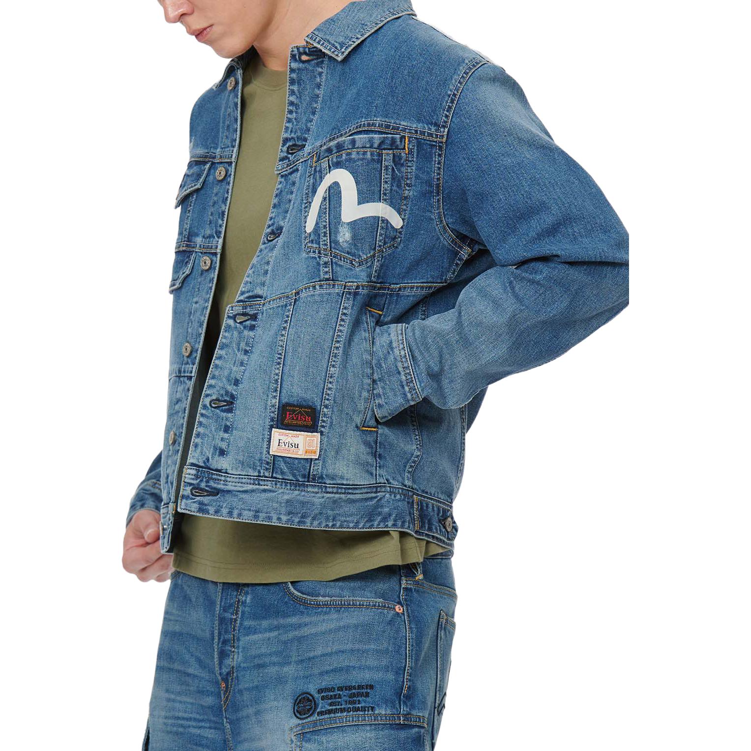 EVISU SS22 Deconstructed Floral Denim Jacket  Denim Blue. 2ESHTM2DJ716XXCS 圖 8