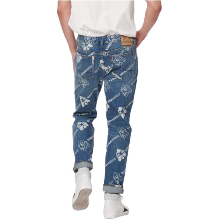 EVISU SS22 Full Print Buddha Logo Denim Jeans  Blue Jeans 2ESHTM2JE91417CT 圖 4