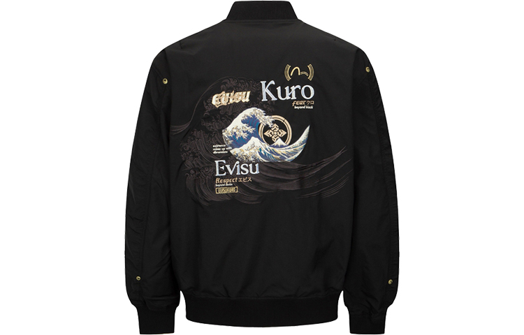 EVISU SS22 Japanese Embroidery Letter Pattern Bomber Jacket Men Autumn. 2ESGNM2JK741XXNP
