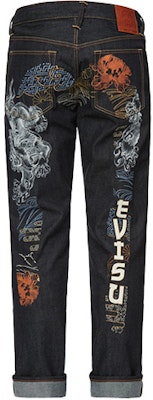 에비수 SS22 코마이누 패턴 슬림 테이퍼드 진 남성 데님 블루 2ESHTM2JE90417CTINDX Order 에비수 SS22 코마이누 패턴 슬림 테이퍼드 진 남성 데님 블루 2ESHTM2JE90417CTINDX