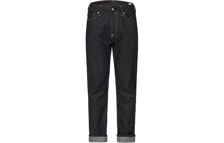 Lookbook 에비수 SS22 코마이누 패턴 슬림 테이퍼드 진 남성 데님 블루 2ESHTM2JE90417CTINDX