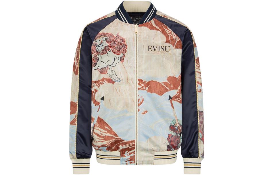 EVISU SS22 Komainu Print Yokosuka Baseball Jacket Multicolor  Streetwear. 2ESHTM2JK706XXPL 圖 2