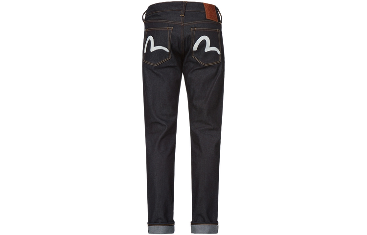 EVISU SS22 Slim Fit Raw Denim Jeans with Seagull Logo  Light Blue. 0ELBSM0JE21017CT