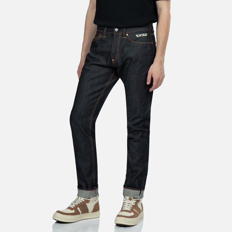 EVISU SS22 Taped Multi-Pocket Slim Fit Printed Jeans Men’s Denim Blue 2ESHTM3JE90317CT 圖 4