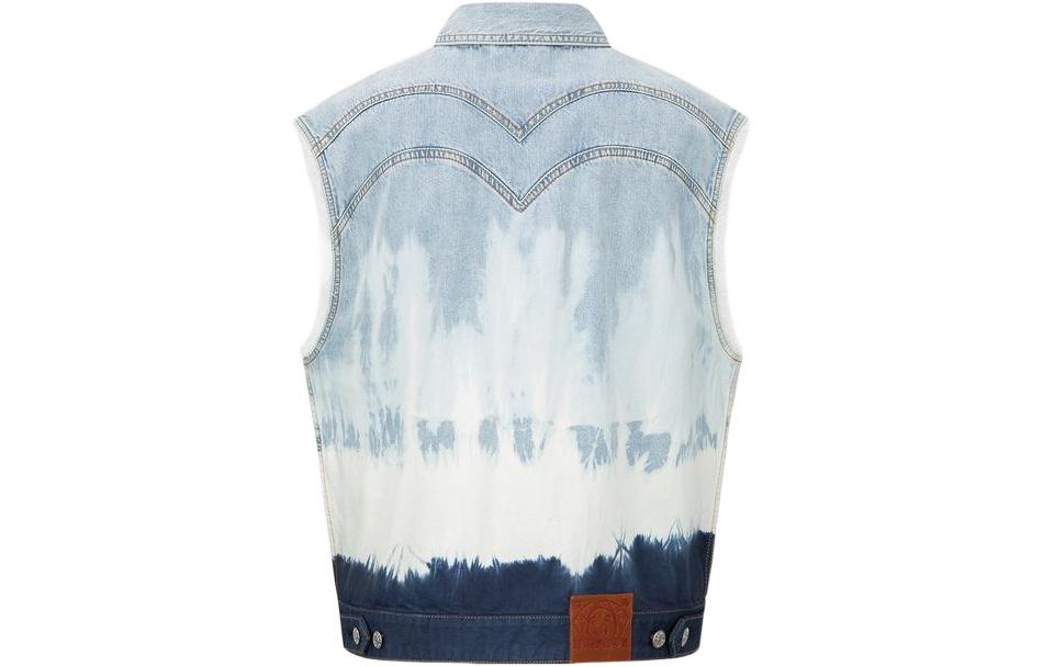 Lookbook Chaleco Vaquero Tie-Dye EVISU SS22 Hombre - Denim Azul con Diseño Gran M. 2ESHTM2VS711XXDN