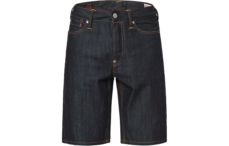 Lookbook エヴィス SS22 ヴィンテージ 手描き狛犬 ビッグMデニムショーツ ブルー メンズ. 2ESHTM2DS203XXCT