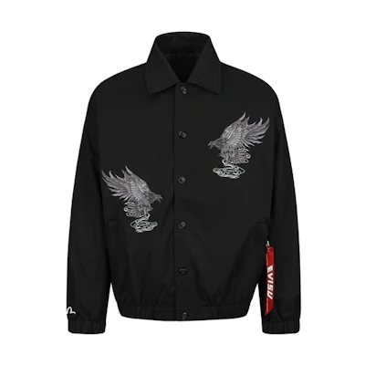EVISU SS23 Black Jacket with Eagle Embroidery 2ESHTM3JK107LFCX